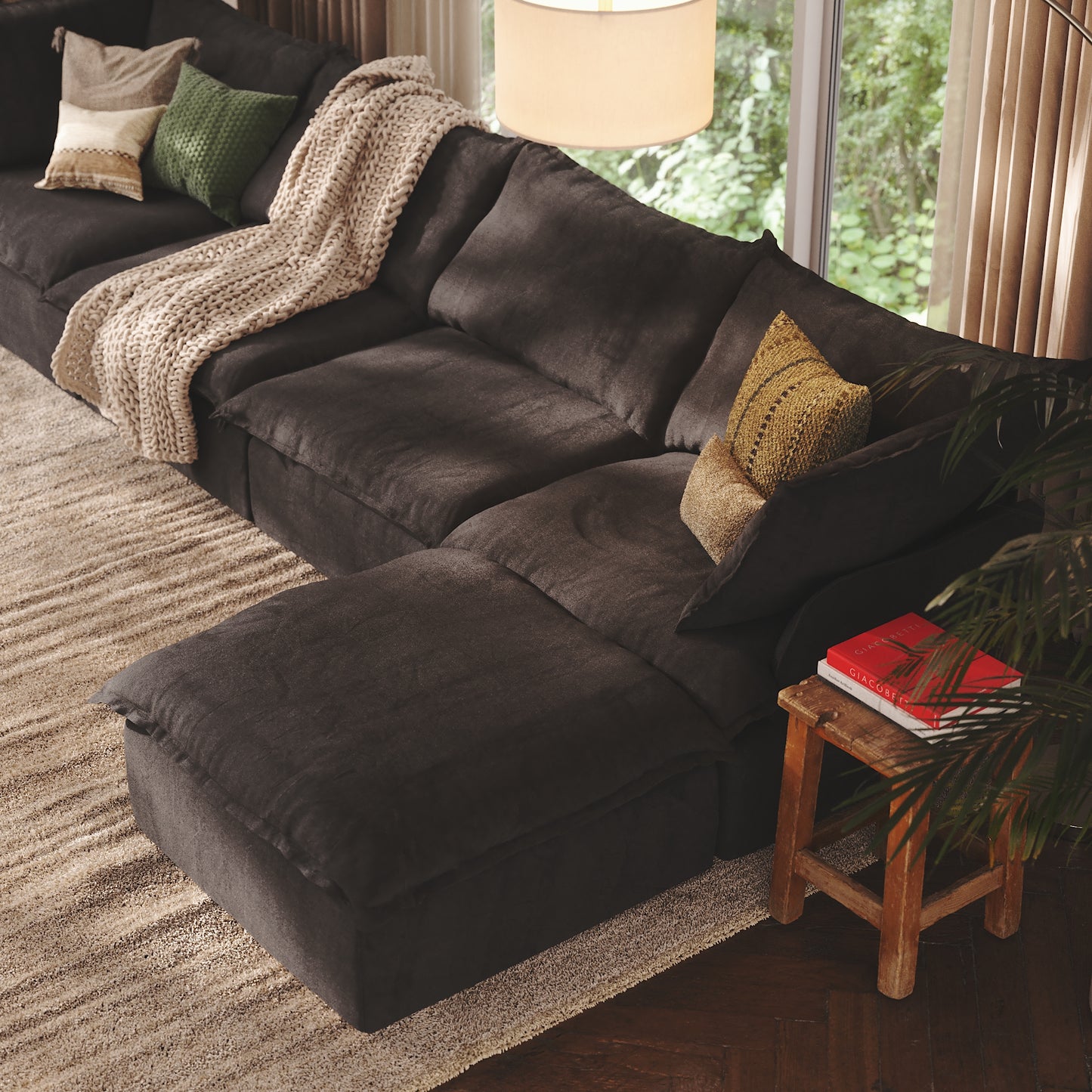 CloudComfort™ Modular Washable Luxe Sofa - 4 Seater Chaise