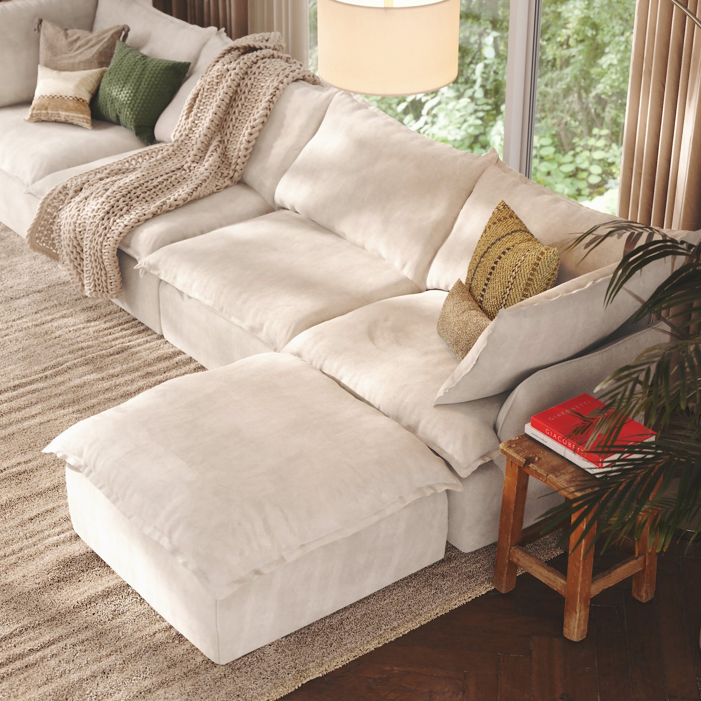CloudComfort™ Modular Washable Luxe Sofa - 4 Seater Chaise