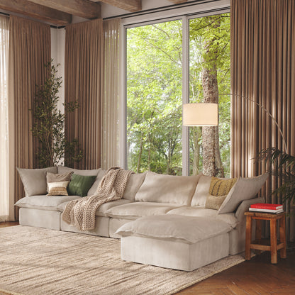 CloudComfort™ Modular Washable Luxe Sofa - 4 Seater Chaise