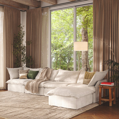 CloudComfort™ Modular Washable Luxe Sofa - 4 Seater Chaise