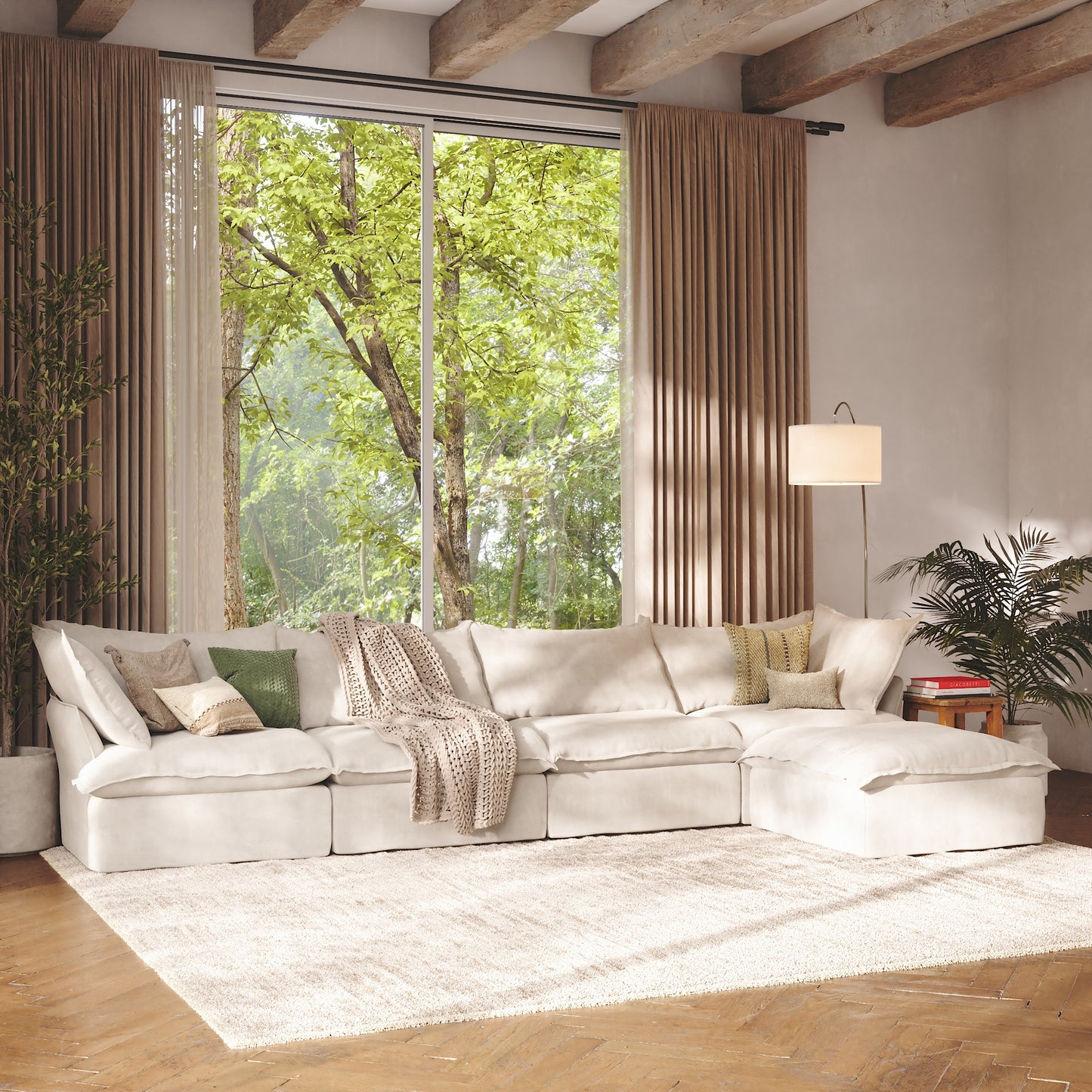 CloudComfort™ Modular Washable Luxe Sofa - 4 Seater Chaise