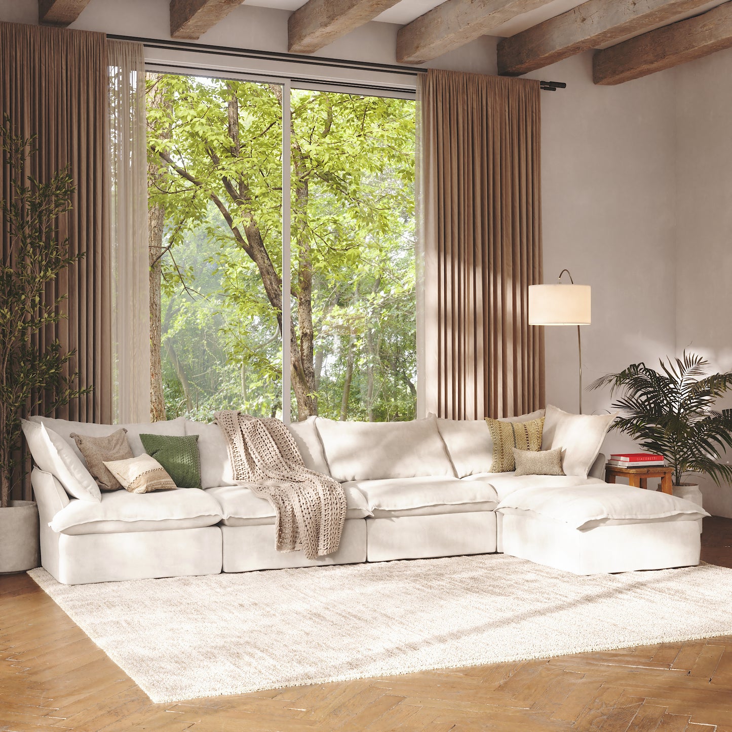 CloudComfort™ Modular Washable Luxe Sofa - 4 Seater Chaise