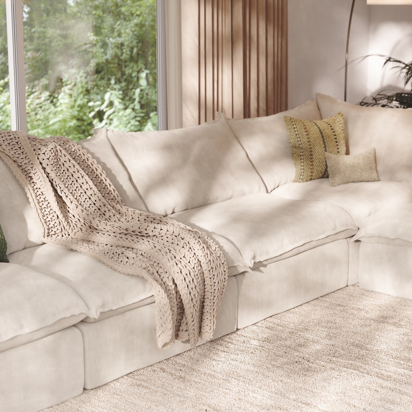 CloudComfort™ Modular Washable Luxe Sofa - 4 Seater Chaise