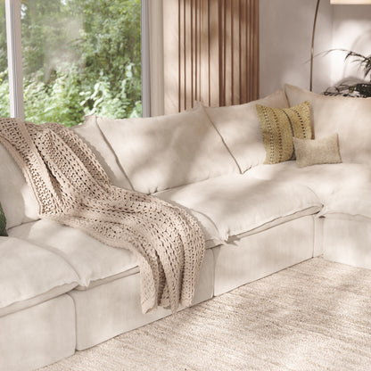 CloudComfort™ Modular Washable Luxe Sofa - 4 Seater Chaise