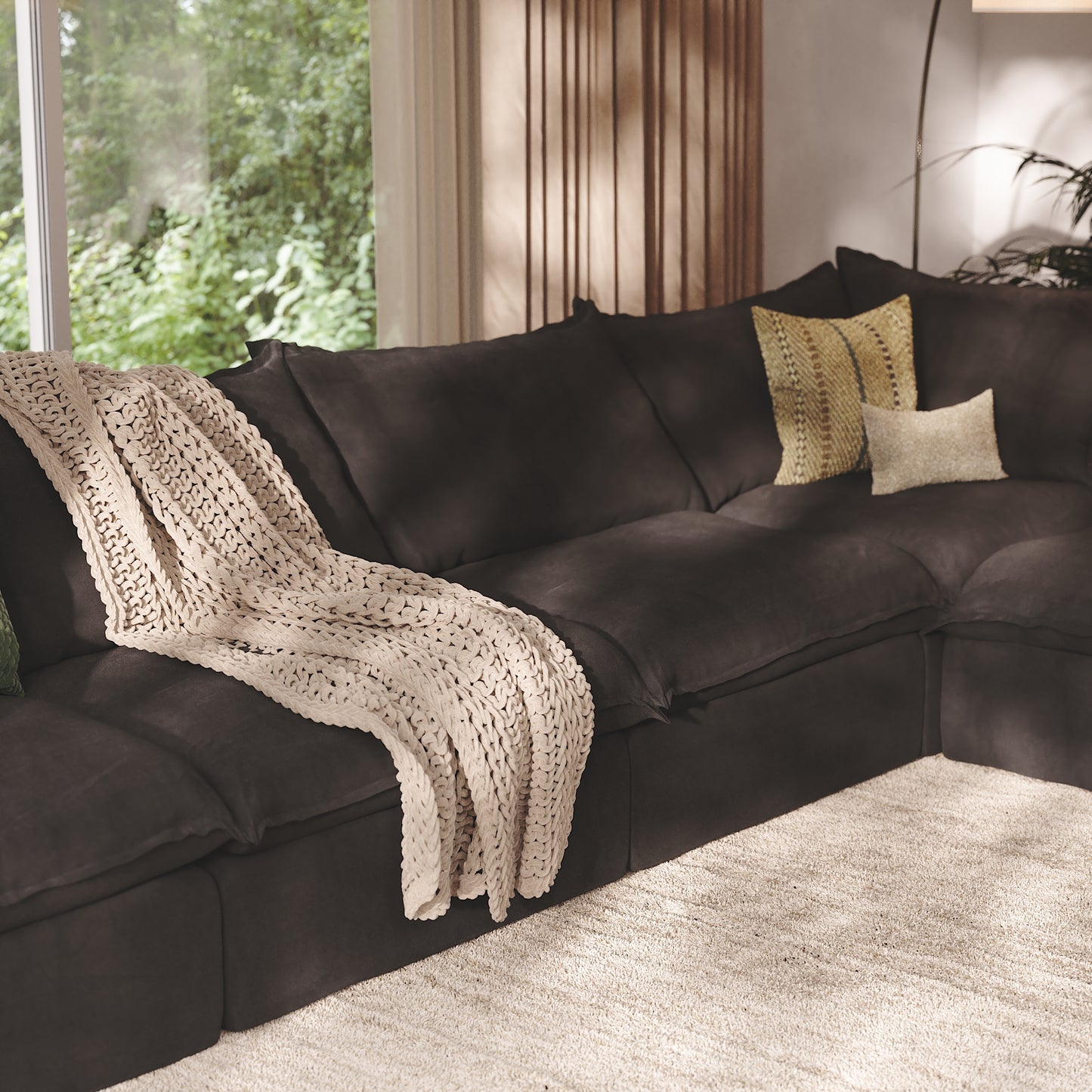 CloudComfort™ Modular Washable Luxe Sofa - 4 Seater Chaise