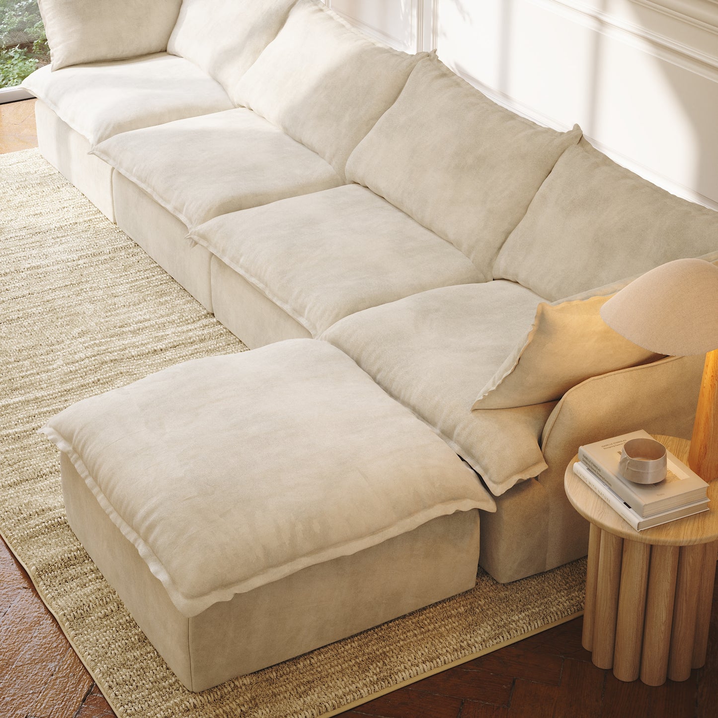 CloudComfort™ Modular Washable Luxe Sofa - 4 Seater Chaise