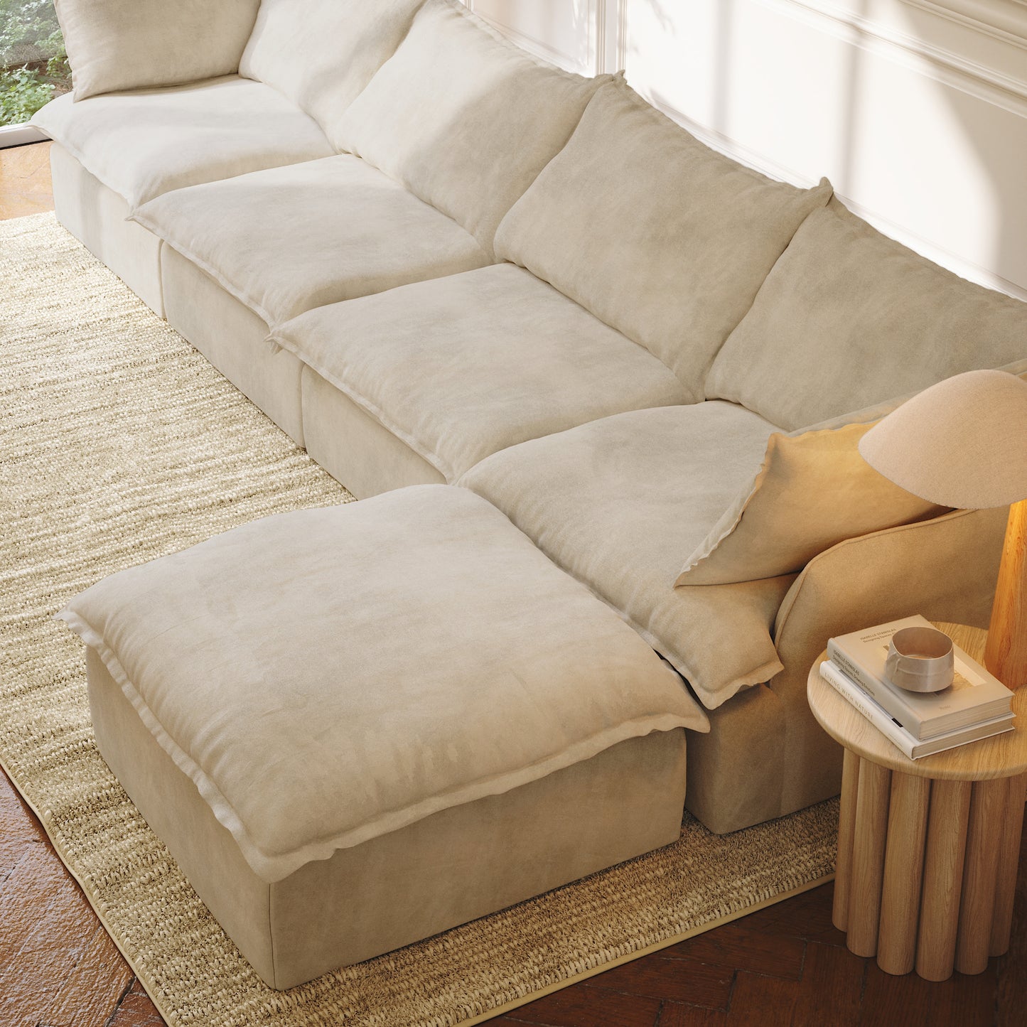 CloudComfort™ Modular Washable Luxe Sofa - 4 Seater Chaise