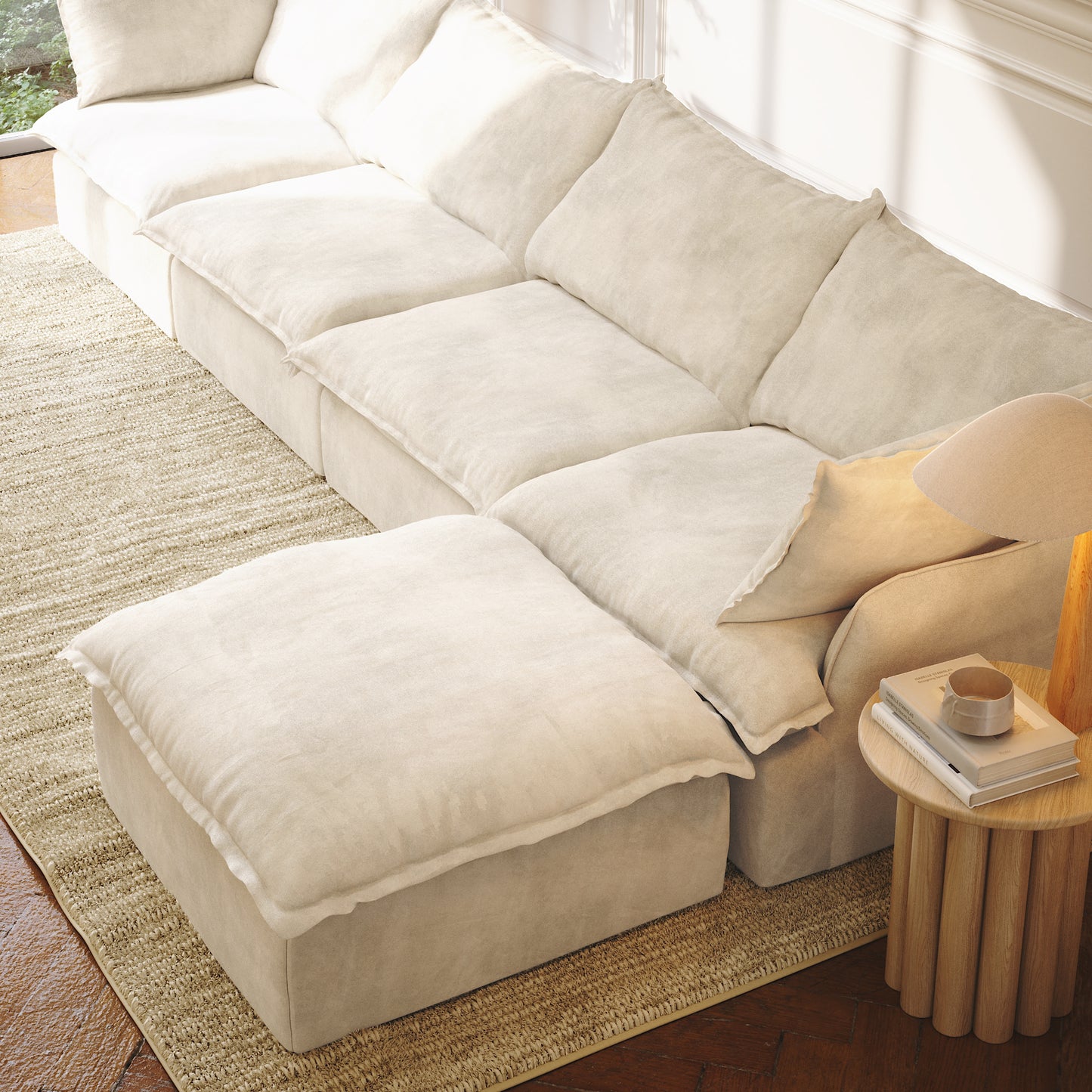 CloudComfort™ Modular Washable Luxe Sofa - 4 Seater Chaise