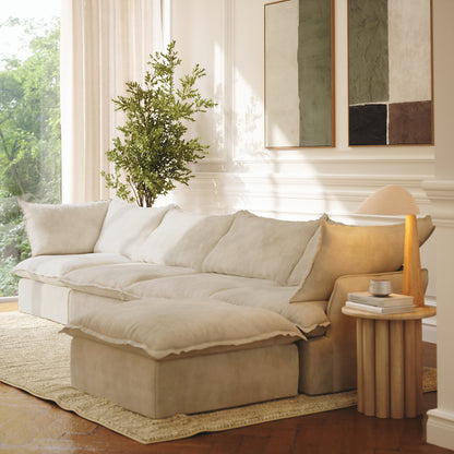 CloudComfort™ Modular Washable Luxe Sofa - 4 Seater Chaise