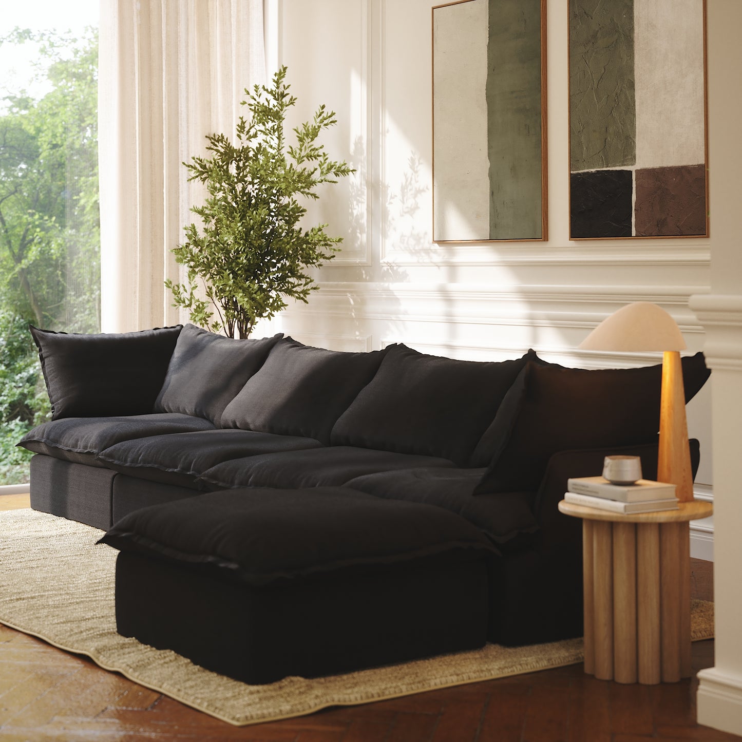 CloudComfort™ Modular Washable Luxe Sofa - 4 Seater Chaise