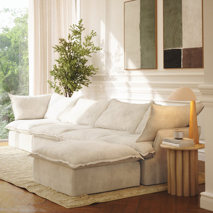 CloudComfort™ Modular Washable Luxe Sofa - 4 Seater Chaise