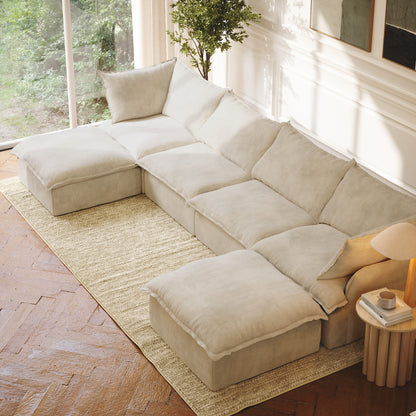 CloudComfort™ Modular Washable Luxe Sofa - 4 Seater U-Sectional