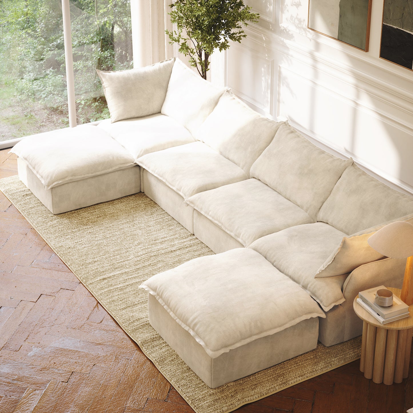 CloudComfort™ Modular Washable Luxe Sofa - 4 Seater U-Sectional