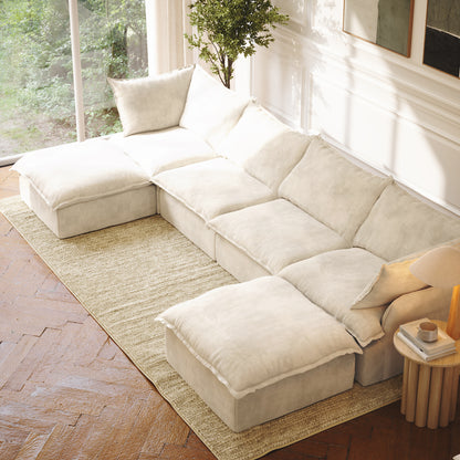 CloudComfort™ Modular Washable Luxe Sofa - 4 Seater U-Sectional