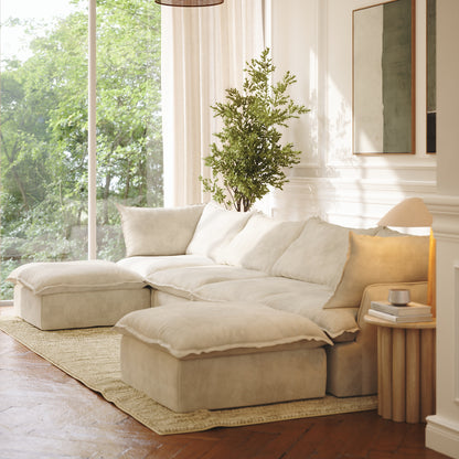 CloudComfort™ Modular Washable Luxe Sofa - 4 Seater U-Sectional