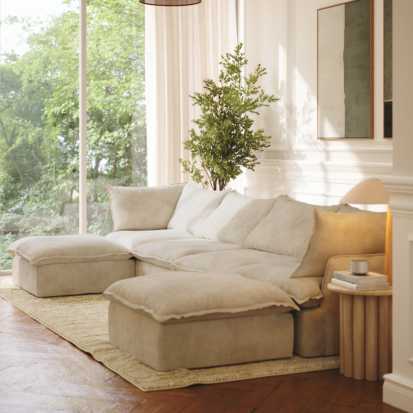 CloudComfort™ Modular Washable Luxe Sofa - 4 Seater U-Sectional