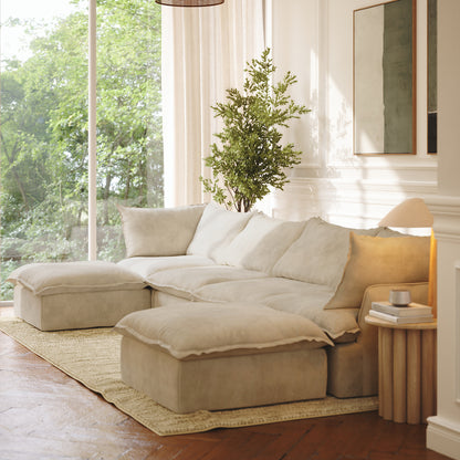 CloudComfort™ Modular Washable Luxe Sofa - 4 Seater U-Sectional