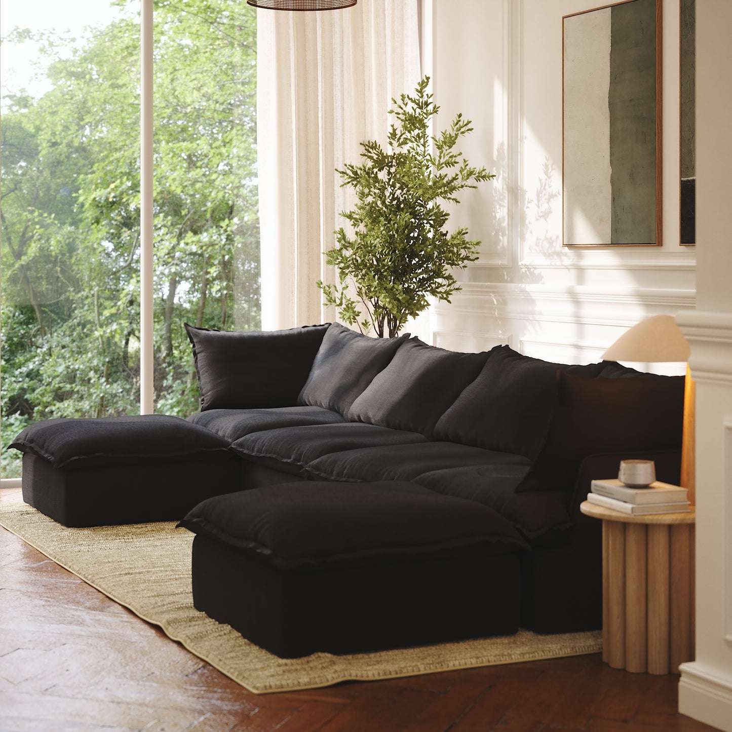 CloudComfort™ Modular Washable Luxe Sofa - 4 Seater U-Sectional