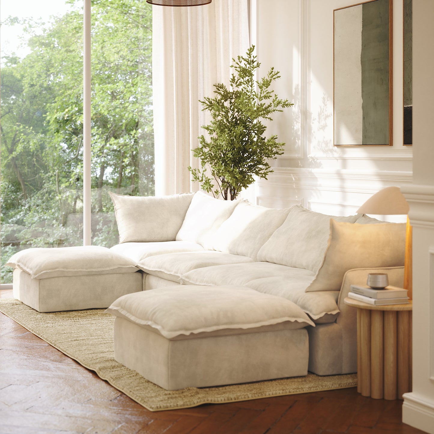 CloudComfort™ Modular Washable Luxe Sofa - 4 Seater U-Sectional