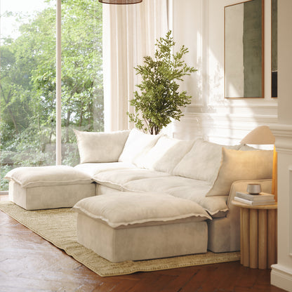 CloudComfort™ Modular Washable Luxe Sofa - 4 Seater U-Sectional