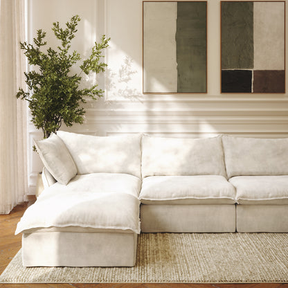CloudComfort™ Modular Washable Luxe Sofa - 4 Seater U-Sectional