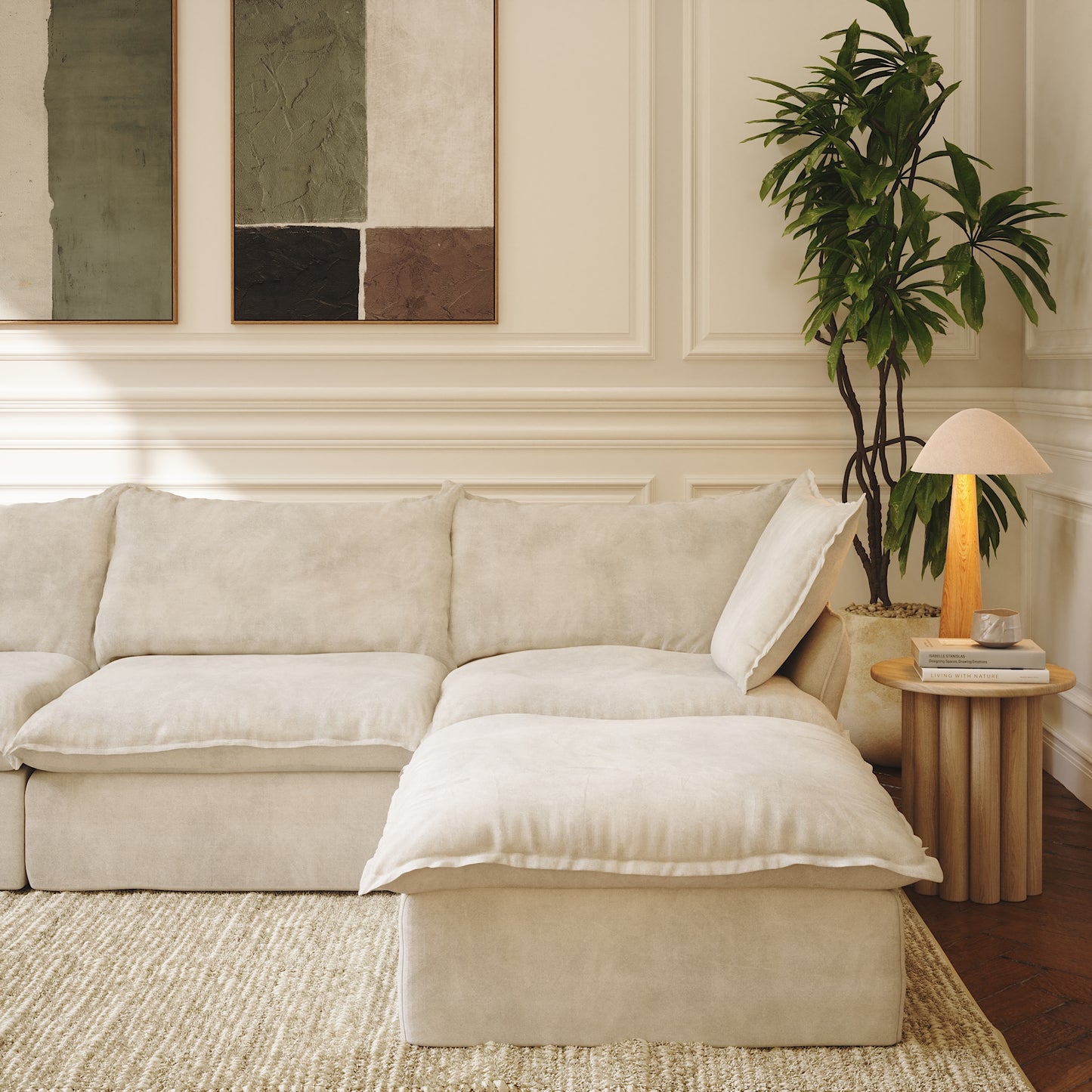 CloudComfort™ Modular Washable Luxe Sofa - 4 Seater U-Sectional