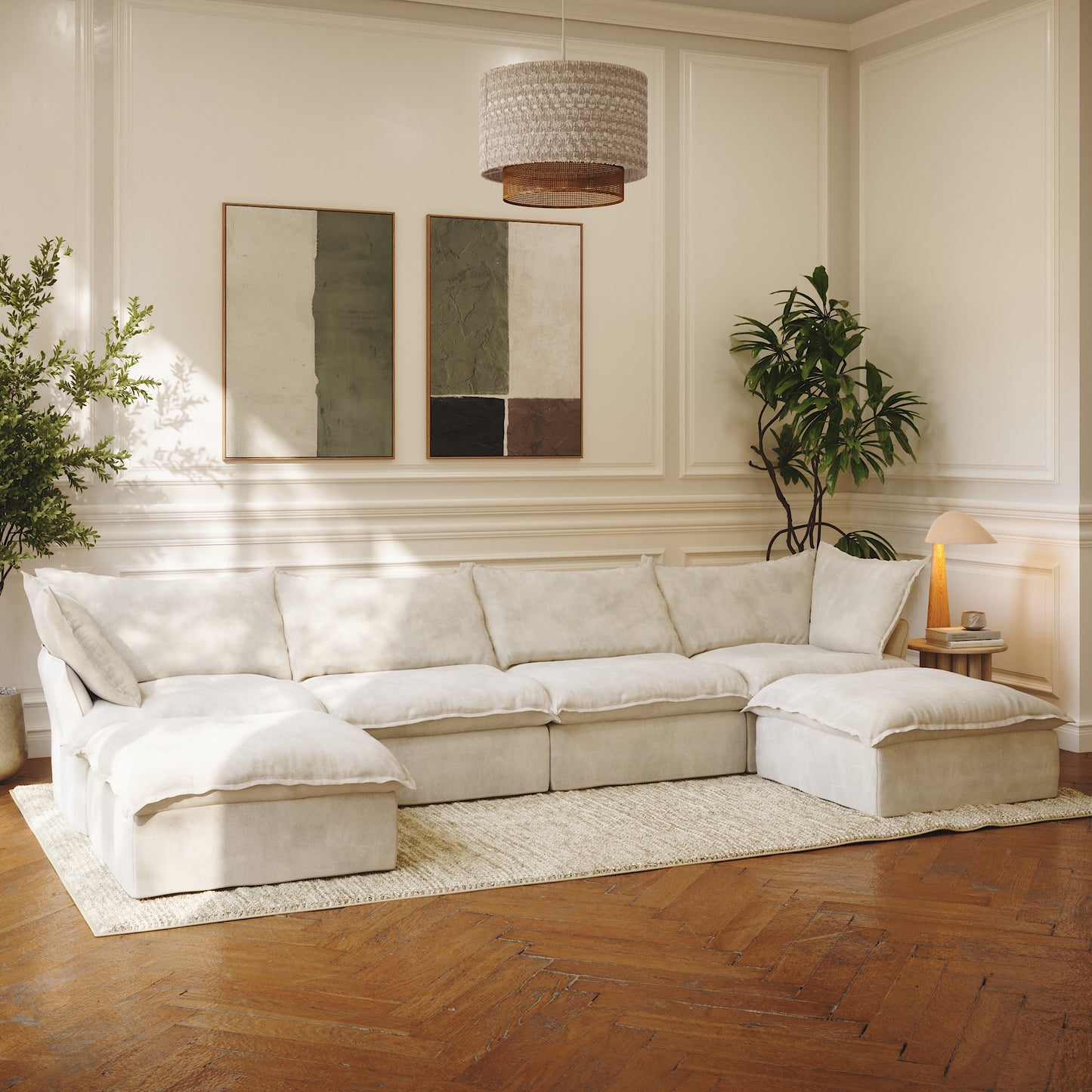 CloudComfort™ Modular Washable Luxe Sofa - 4 Seater U-Sectional