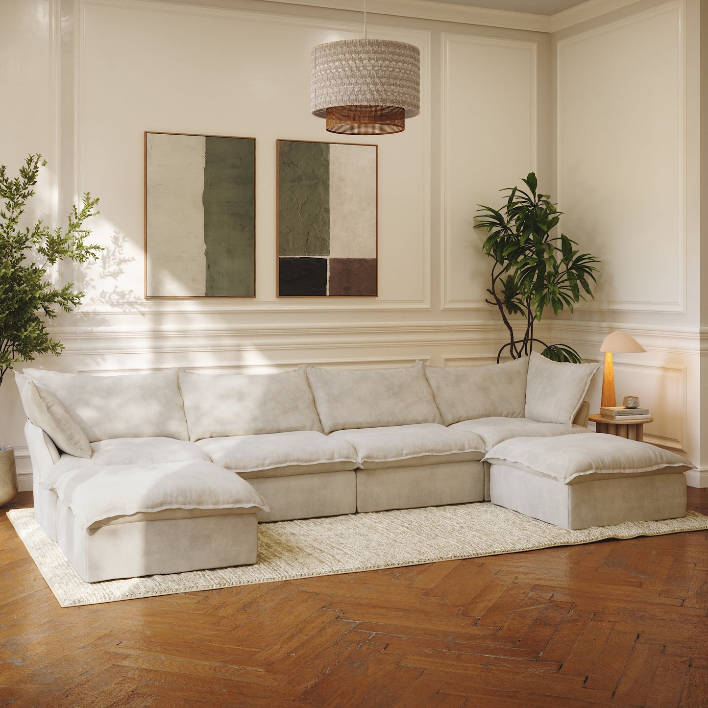CloudComfort™ Modular Washable Luxe Sofa - 4 Seater U-Sectional