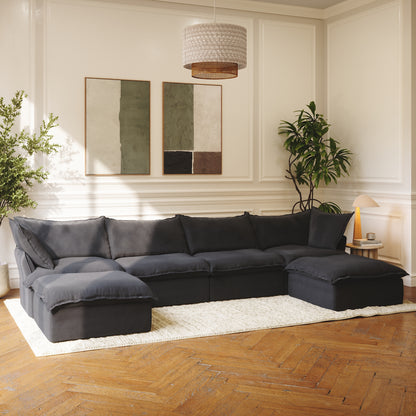 CloudComfort™ Modular Washable Luxe Sofa - 4 Seater U-Sectional