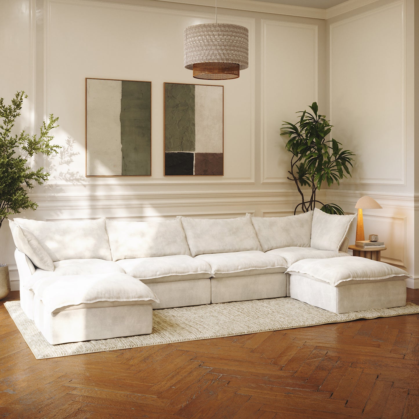 CloudComfort™ Modular Washable Luxe Sofa - 4 Seater U-Sectional