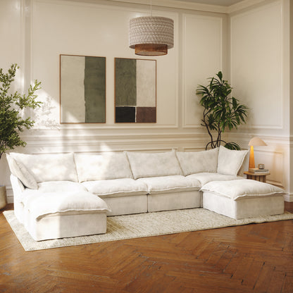 CloudComfort™ Modular Washable Luxe Sofa - 4 Seater U-Sectional