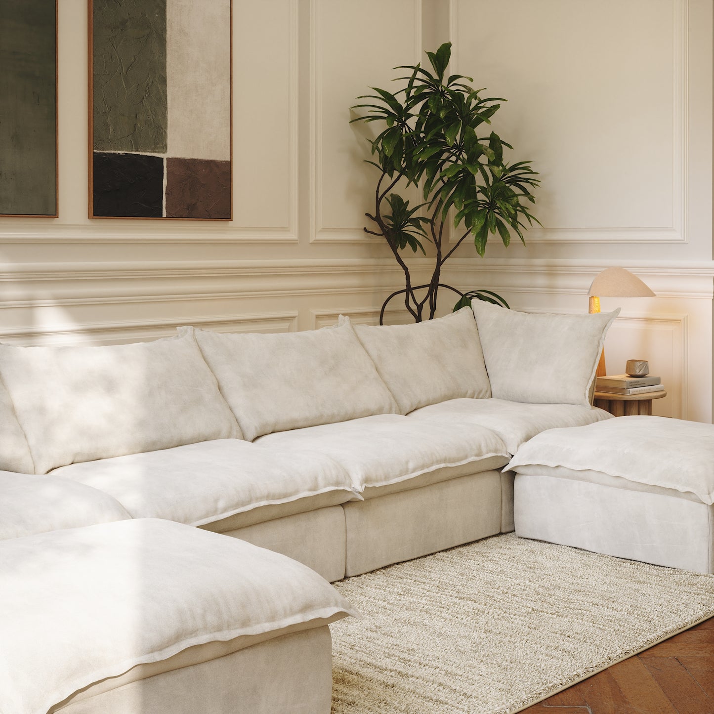 CloudComfort™ Modular Washable Luxe Sofa - 4 Seater U-Sectional