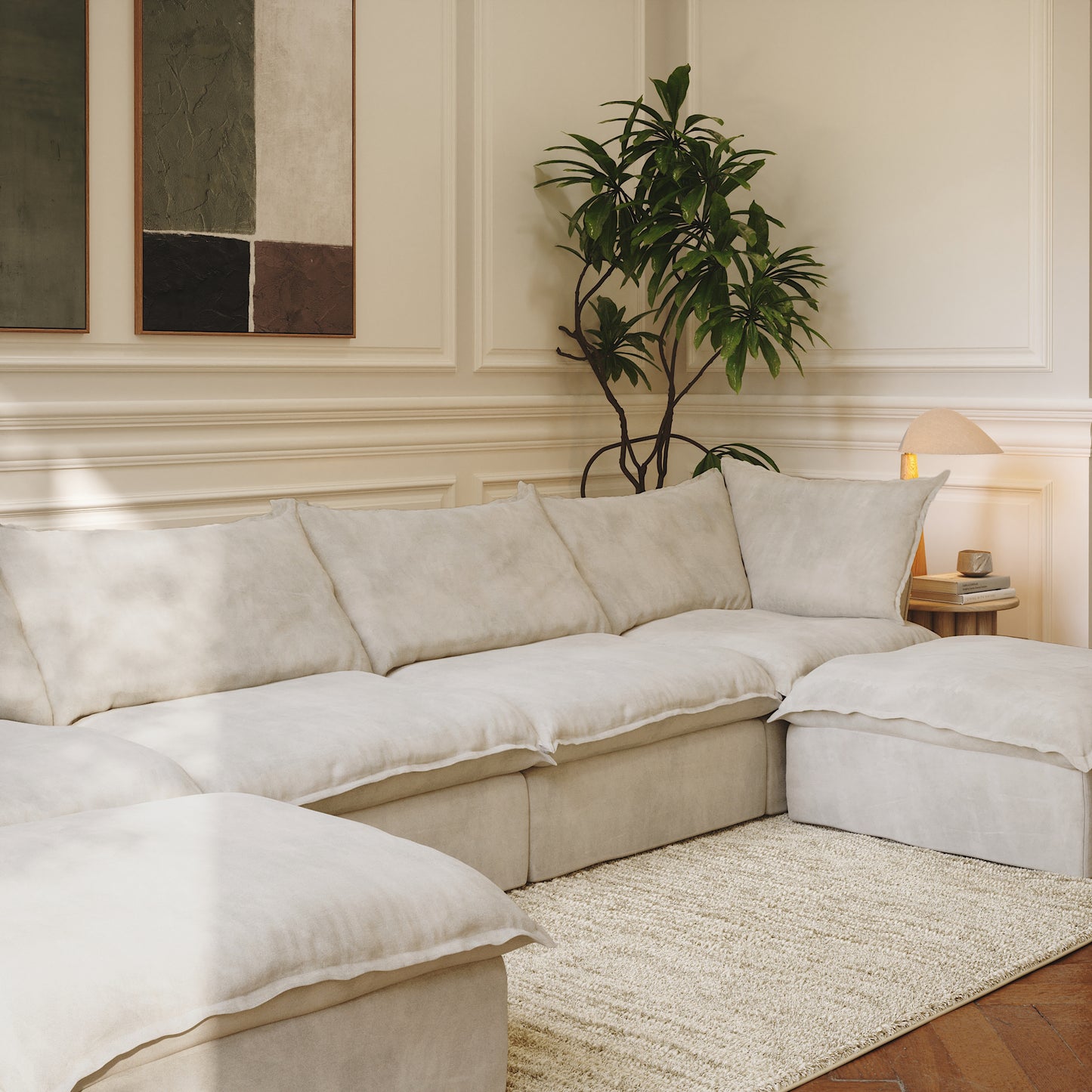CloudComfort™ Modular Washable Luxe Sofa - 4 Seater U-Sectional