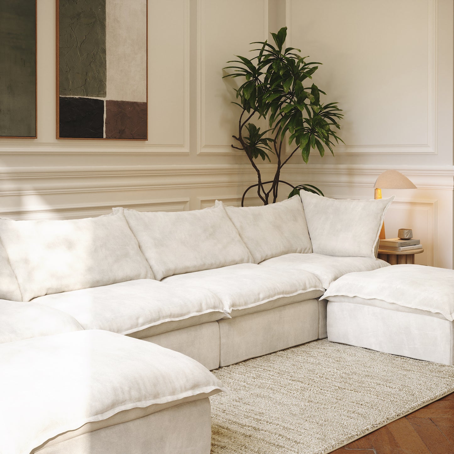 CloudComfort™ Modular Washable Luxe Sofa - 4 Seater U-Sectional