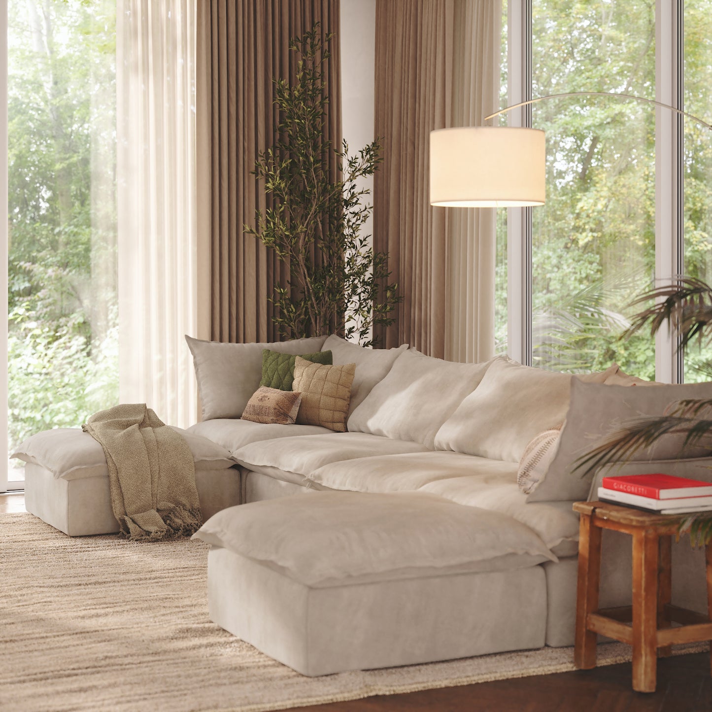 CloudComfort™ Modular Washable Luxe Sofa - 4 Seater U-Sectional