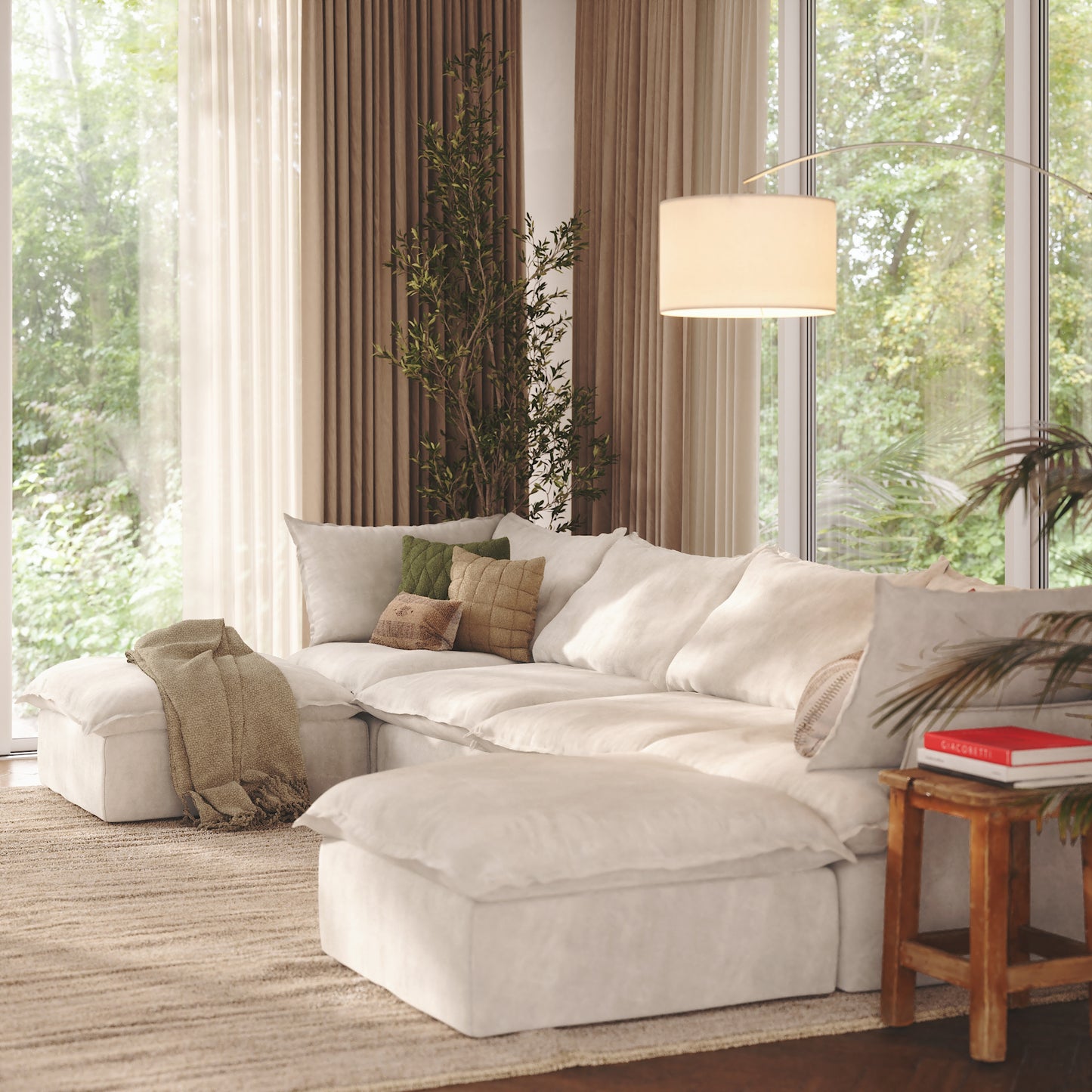 CloudComfort™ Modular Washable Luxe Sofa - 4 Seater U-Sectional