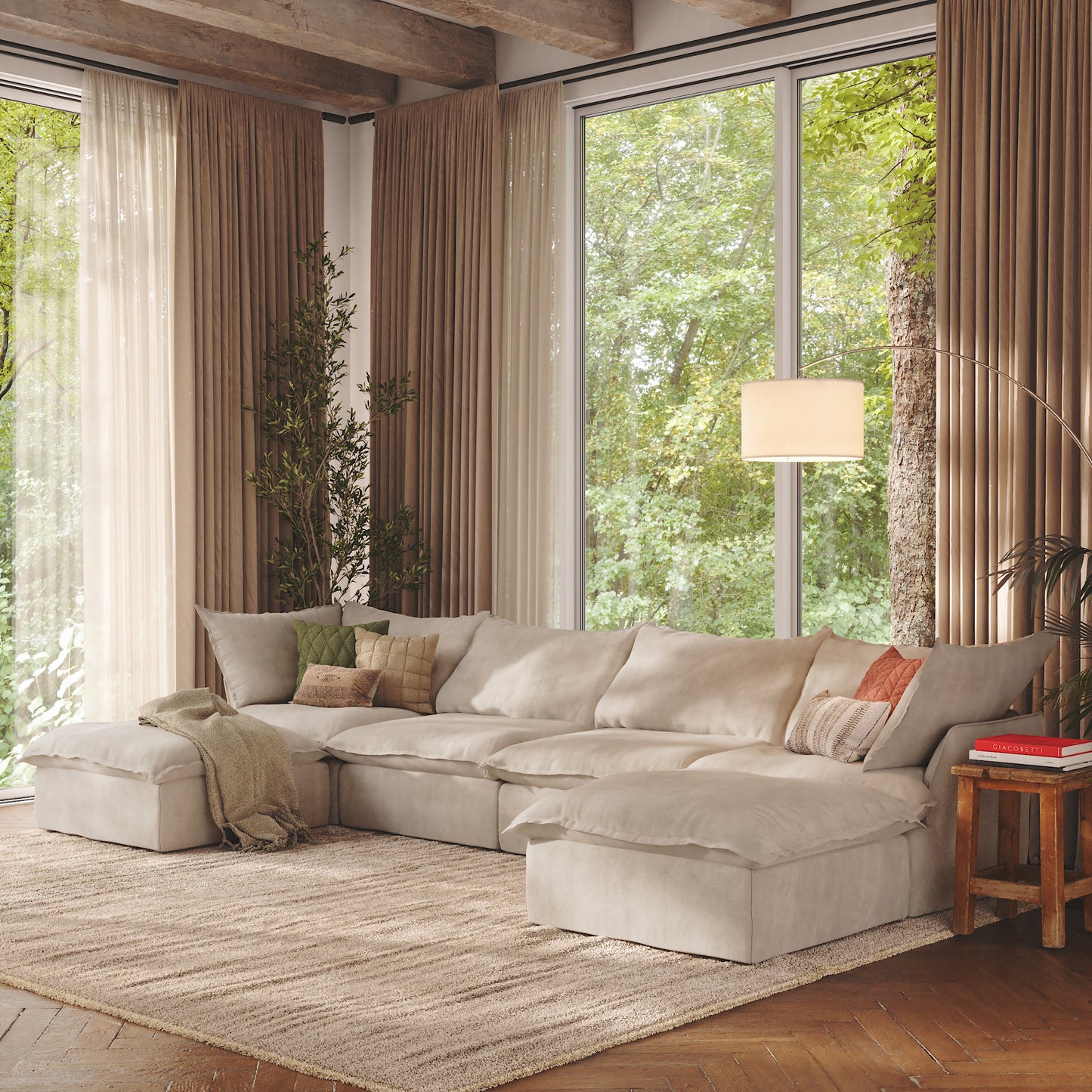 CloudComfort™ Modular Washable Luxe Sofa - 4 Seater U-Sectional