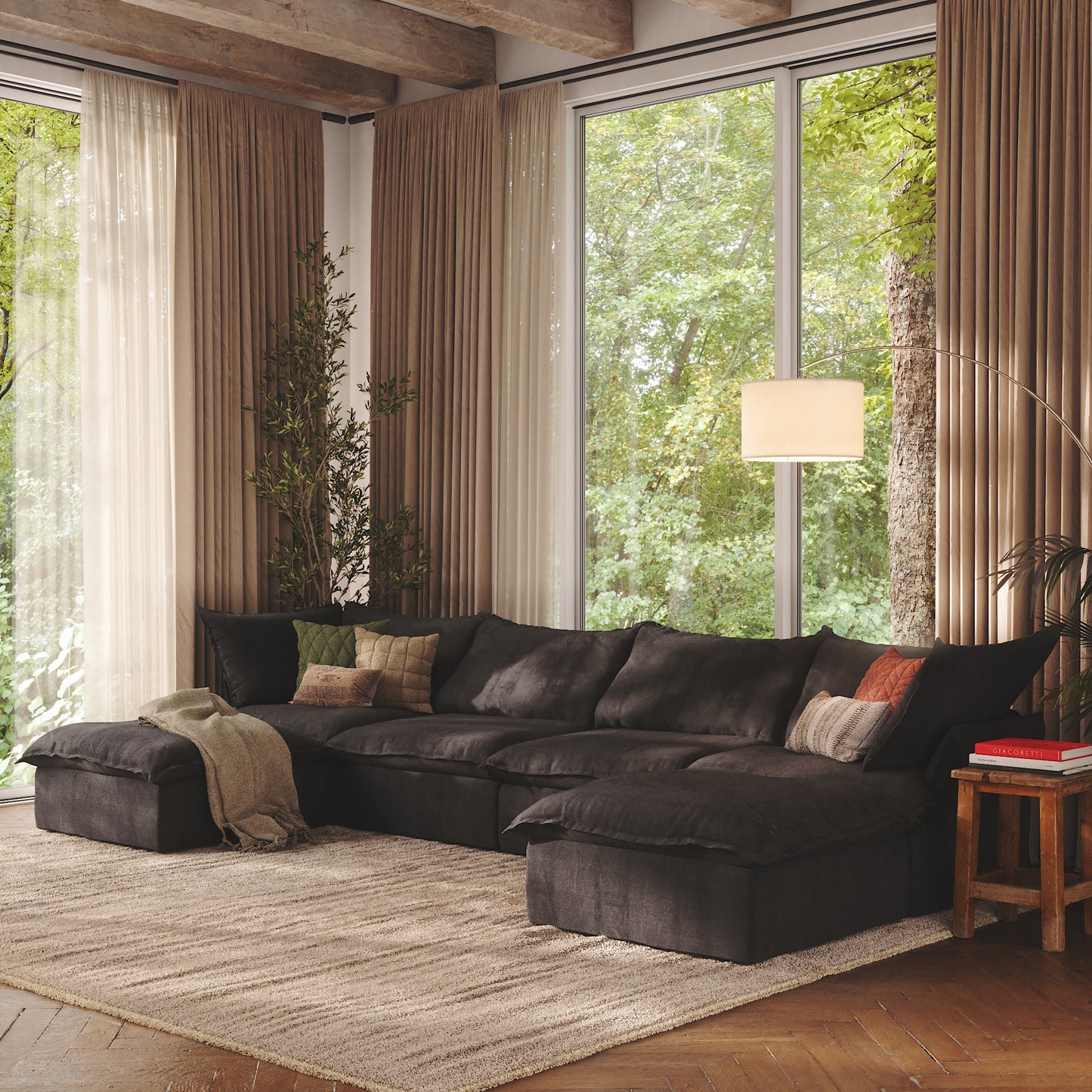CloudComfort™ Modular Washable Luxe Sofa - 4 Seater U-Sectional