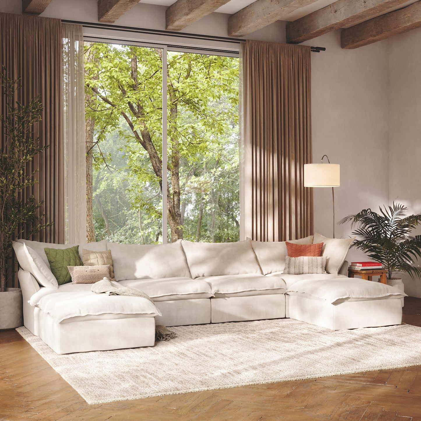 CloudComfort™ Modular Washable Luxe Sofa - 4 Seater U-Sectional