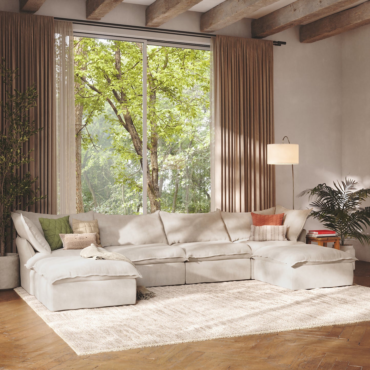 CloudComfort™ Modular Washable Luxe Sofa - 4 Seater U-Sectional