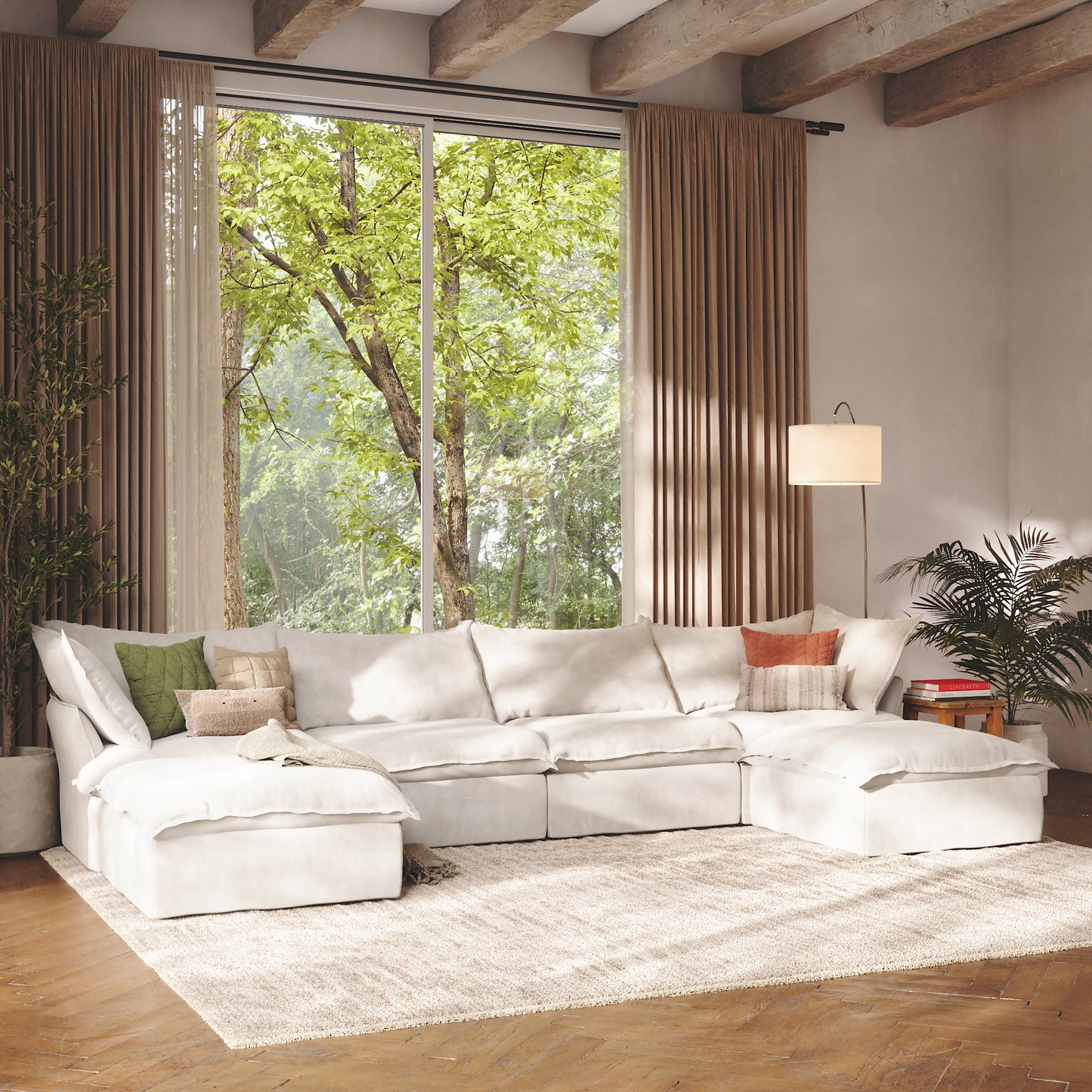 CloudComfort™ Modular Washable Luxe Sofa - 4 Seater U-Sectional