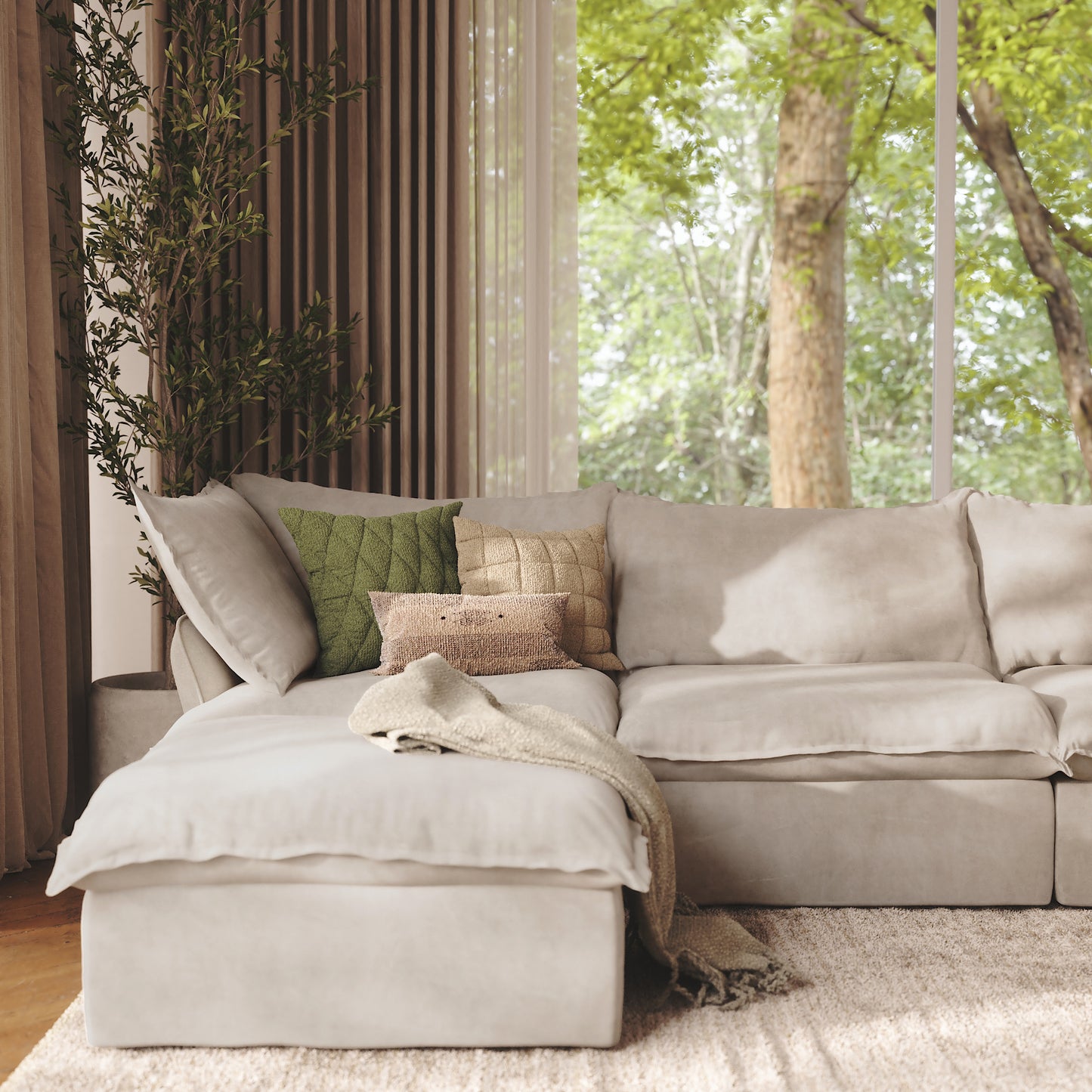 CloudComfort™ Modular Washable Luxe Sofa - 4 Seater U-Sectional