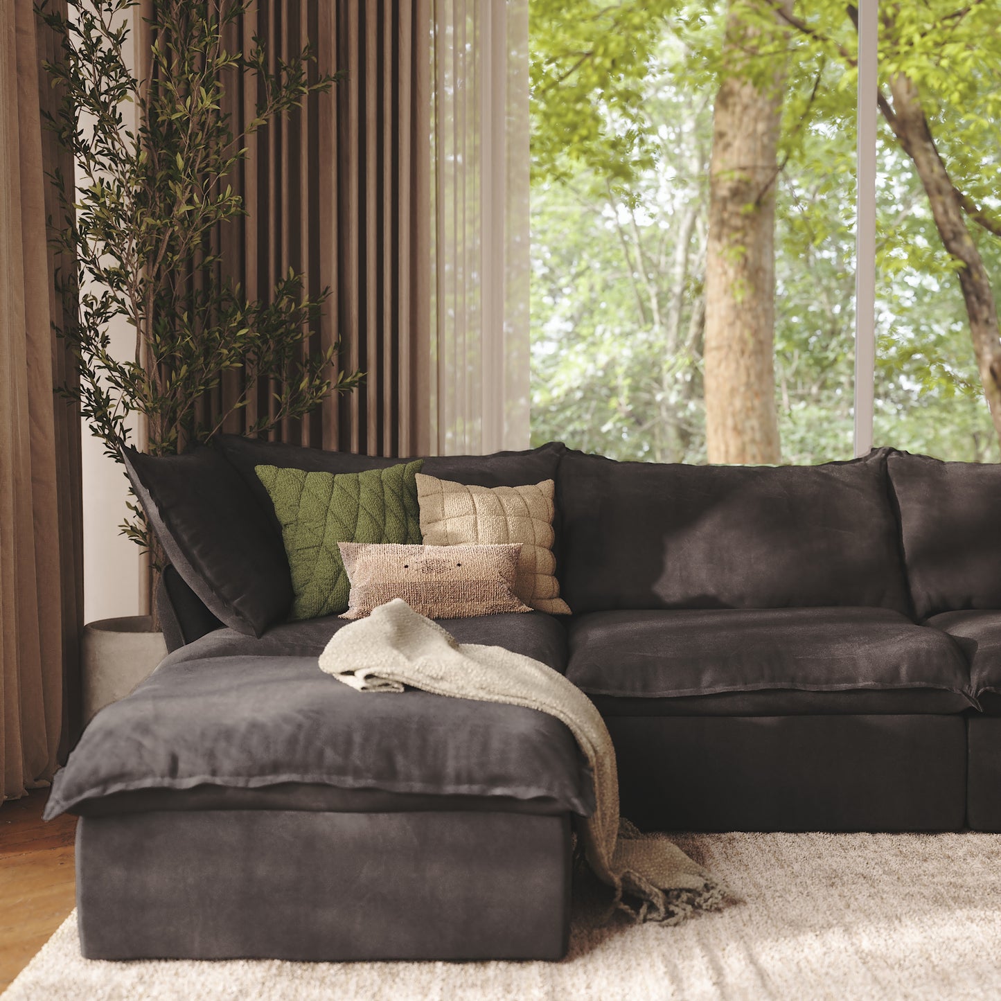 CloudComfort™ Modular Washable Luxe Sofa - 4 Seater U-Sectional