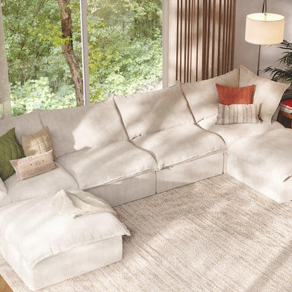 CloudComfort™ Modular Washable Luxe Sofa - 4 Seater U-Sectional