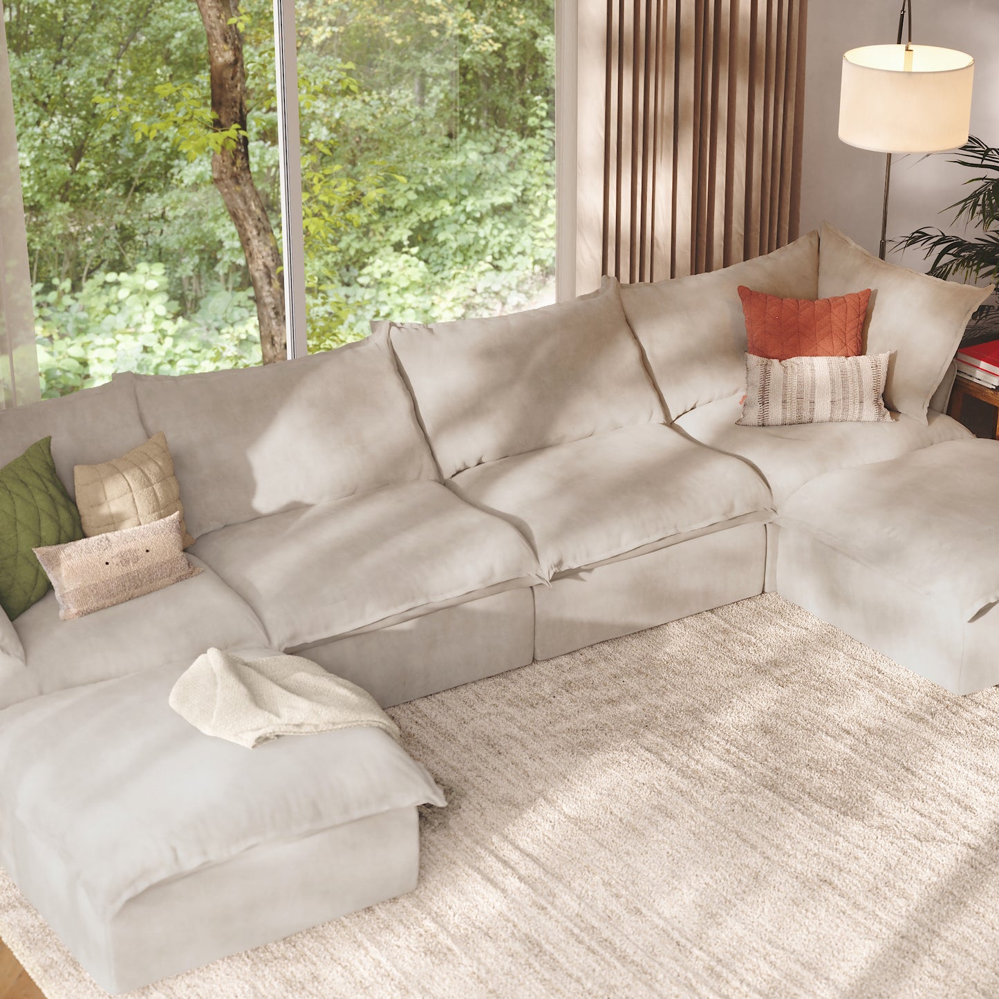 CloudComfort™ Modular Washable Luxe Sofa - 4 Seater U-Sectional