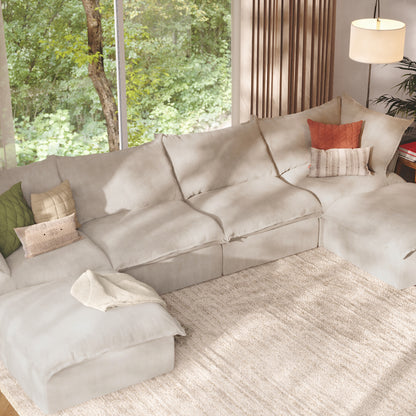 CloudComfort™ Modular Washable Luxe Sofa - 4 Seater U-Sectional