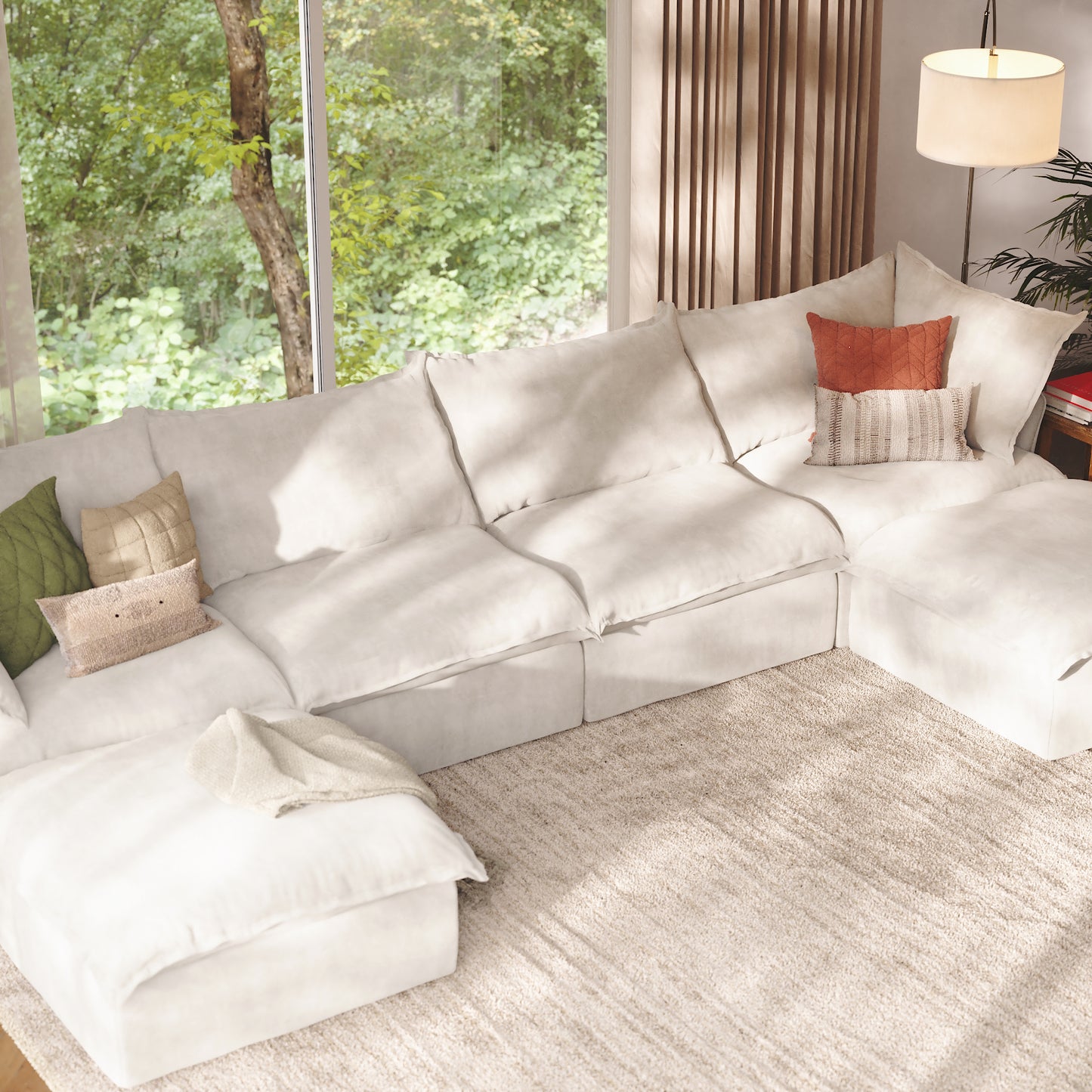 CloudComfort™ Modular Washable Luxe Sofa - 4 Seater U-Sectional