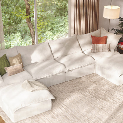 CloudComfort™ Modular Washable Luxe Sofa - 4 Seater U-Sectional