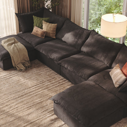CloudComfort™ Modular Washable Luxe Sofa - 4 Seater U-Sectional