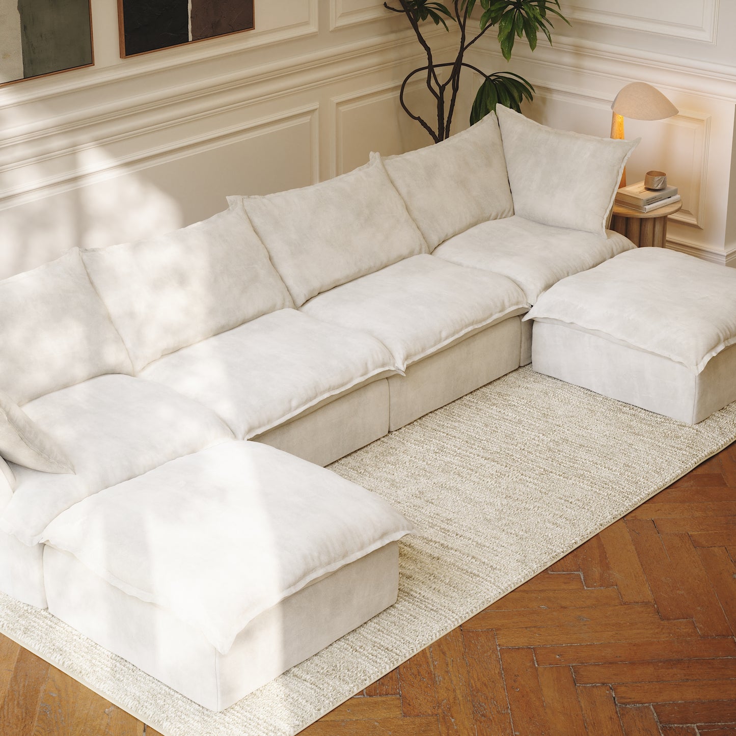 CloudComfort™ Modular Washable Luxe Sofa - 4 Seater U-Sectional